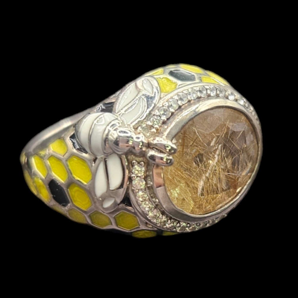 Golden Rutilated Quartz Ring